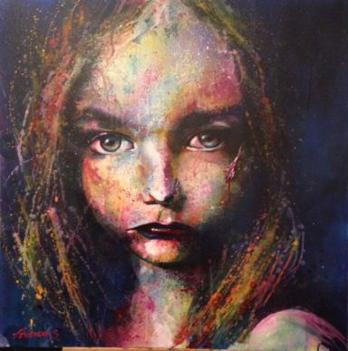 Portrait de jeune fille ai cheveux long. Violente . Maléfique. Poison.