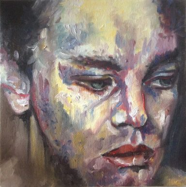 Portrait de jeune homme  soucieux et boudeur.