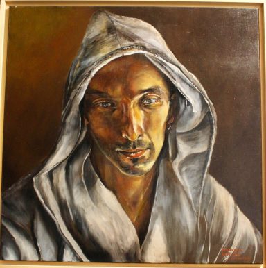 Portrait d'homme. Soutane. Capuche. Ténébreux. Clair obscure. Caravagesque. Zurbaran