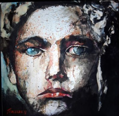 Portrait de jeune fille. Sombre. Volontaire.